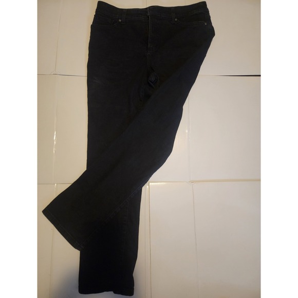 St Johns Bay Jeans Womens 12 Black Denim Straight Leg - Picture 2 of 7